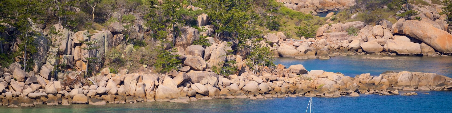 Magnetic Island National Park which includes rugged coastline, a bay or harbour and general coastal views