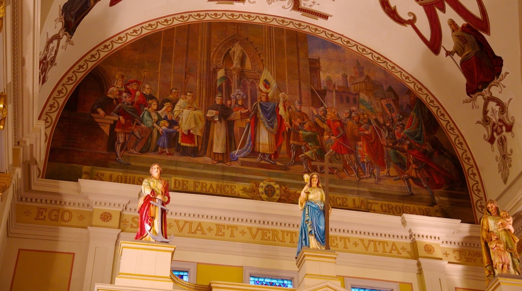 Saint Louis Cathedral showing interior views, a church or cathedral and religious elements