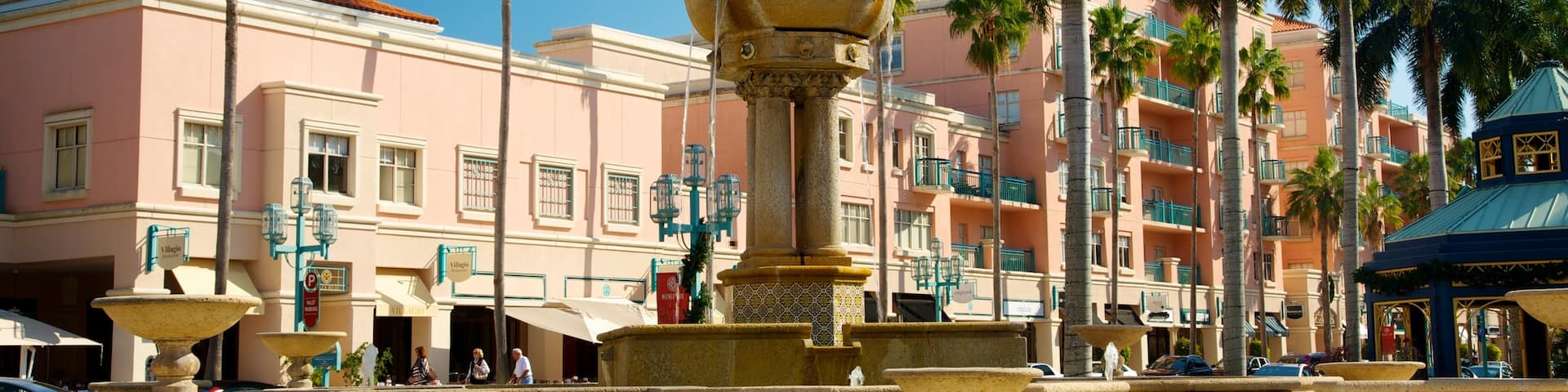 Mizner Park showing a city and a square or plaza