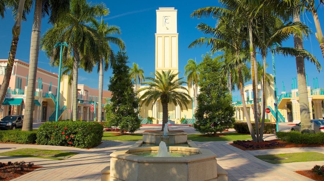 Mizner Park showing a city and a garden