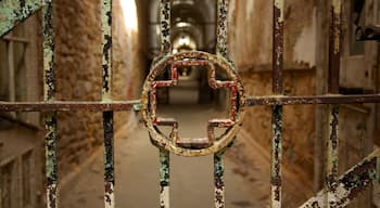 Eastern State Penitentiary showing interior views