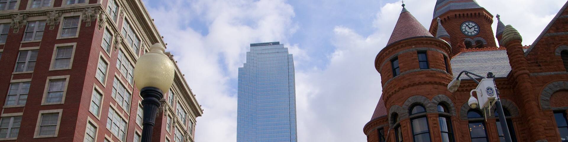 Sixth Floor Museum which includes a high-rise building and a city