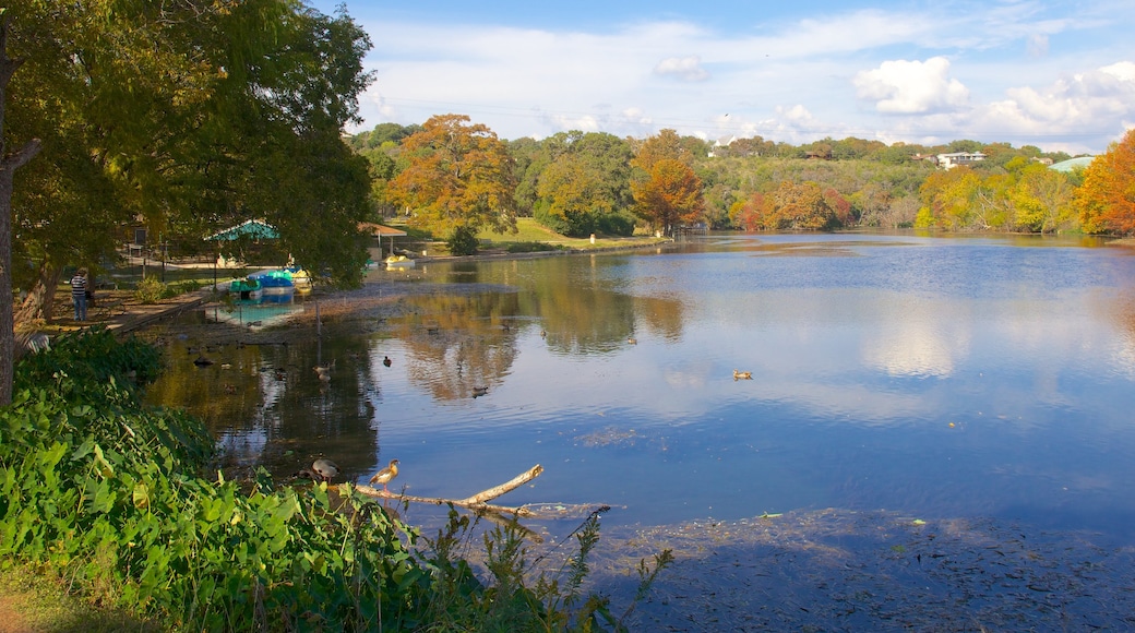 Parque Landa ofreciendo vista panorámica, bosques y un lago o espejo de agua