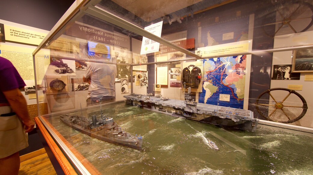 Hampton Roads Naval Museum featuring interior views