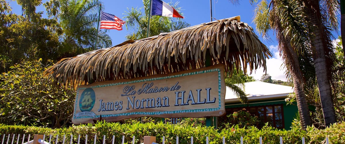 Casa de James Norman Hall mostrando señalización