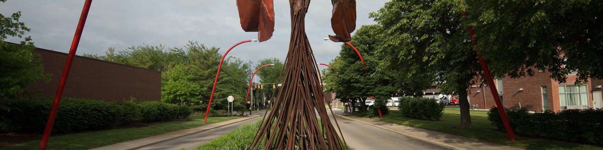 Columbus mit einem Garten und Outdoor-Kunst