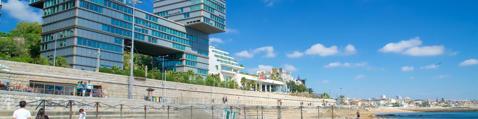 Cascais showing modern architecture and a river or creek