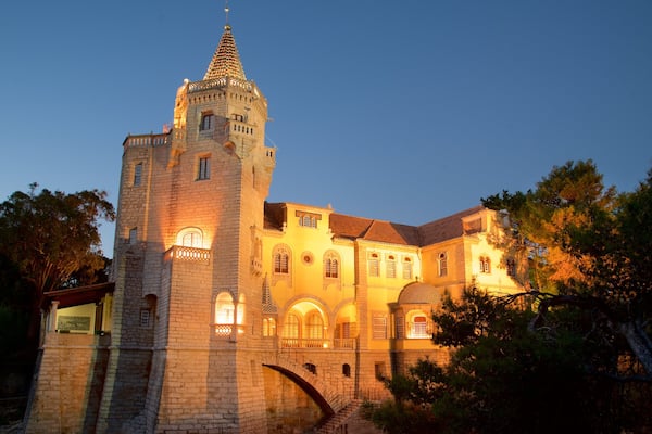 Condes de Castro Guimaraes Museum mit einem bei Nacht und Geschichtliches