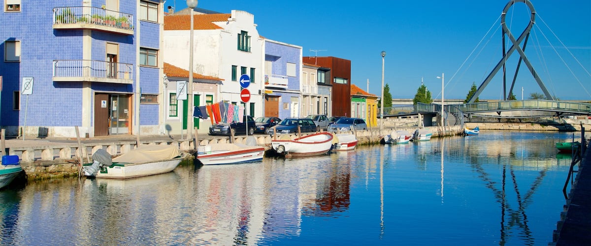 Aveiro showing a river or creek