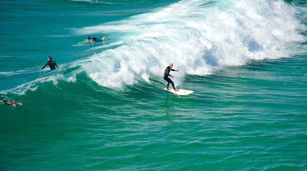 Spiaggia di Tonel caratteristiche di surf e vista della costa cosi come un piccolo gruppo di persone