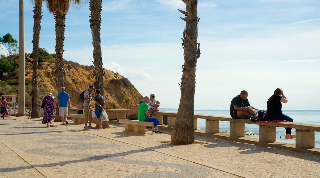 Spiaggia di Olhos D\'Agua che include vista della costa cosi come un piccolo gruppo di persone