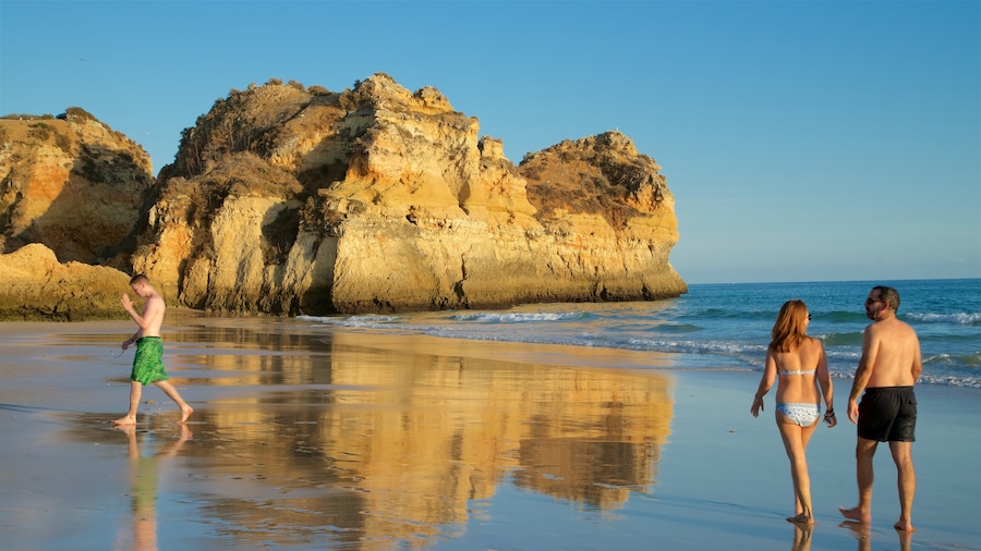 Playa Três Irmãos que incluye una playa de arena, vistas generales de la costa y costa rocosa