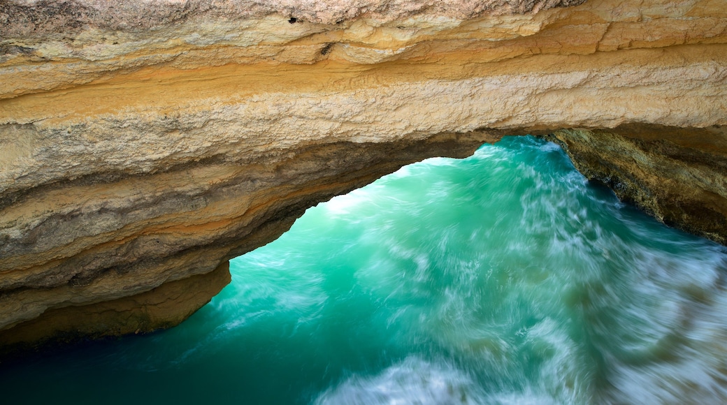 Benagil Beach featuring rugged coastline