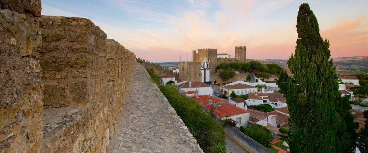 Obidos showing a sunset