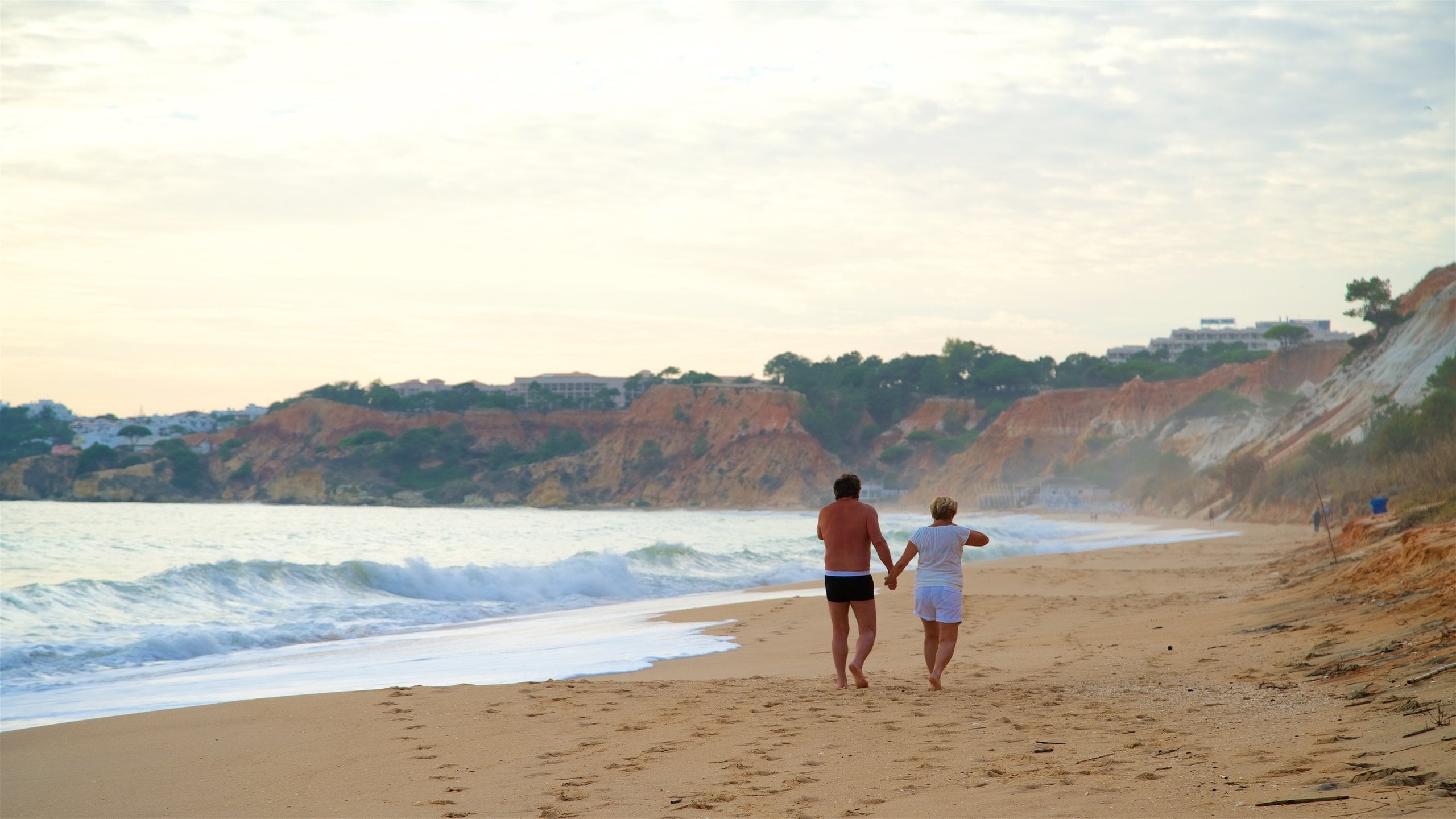 Falesia Beach featuring rugged coastline, general coastal views and a sandy beach