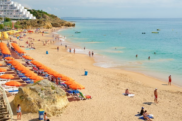 Praia de Oura das einen allgemeine Küstenansicht, Strand und Schwimmen