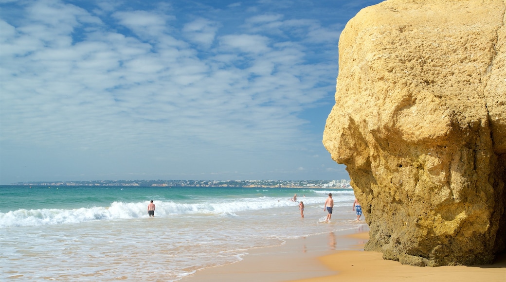 Gale Beach showing rocky coastline, a sandy beach and general coastal views