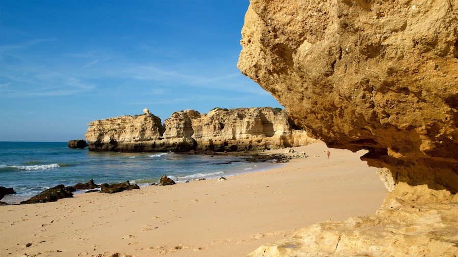 Sao Rafael Beach which includes general coastal views, rocky coastline and a beach