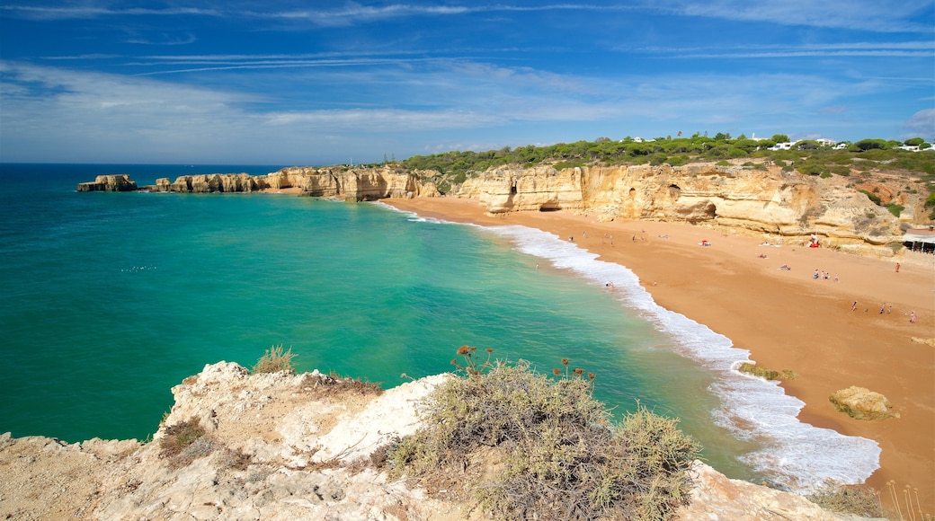 Playa de Coelha que incluye vistas generales de la costa, una playa y costa escarpada