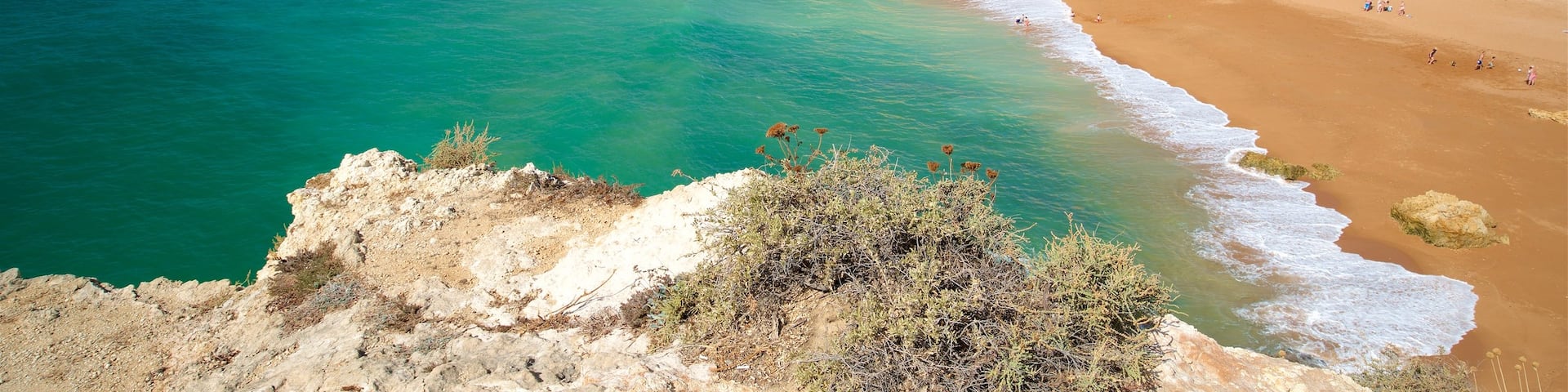 Coelha Beach featuring general coastal views, rocky coastline and a sandy beach