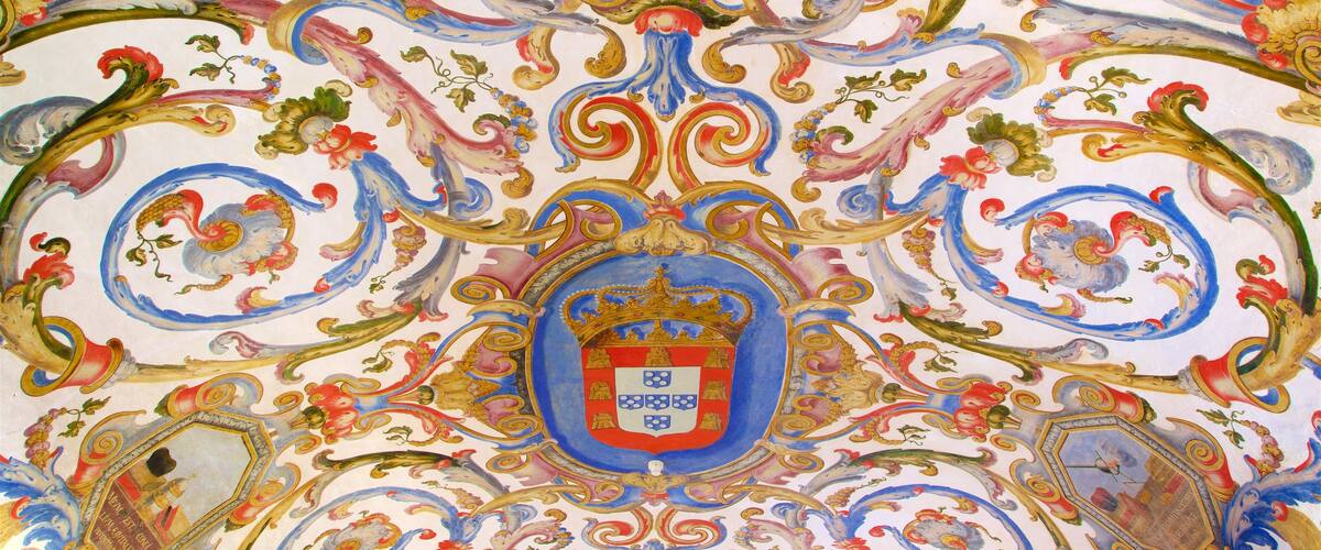 Universidad de Coimbra ofreciendo arte y vistas interiores