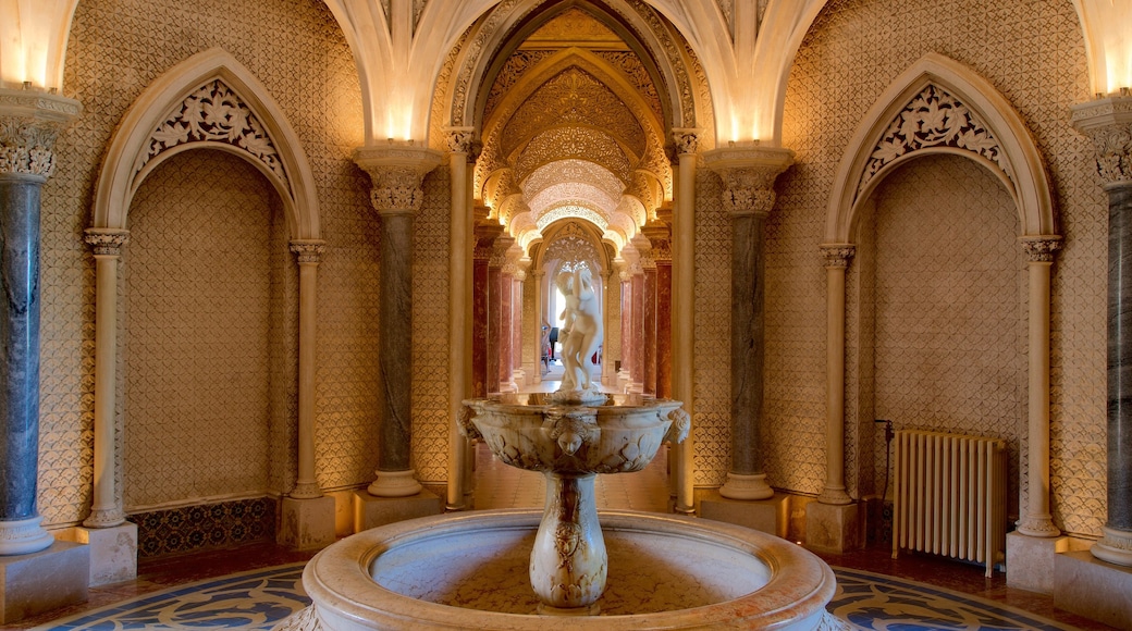 Monserrate Palace showing interior views, heritage elements and a fountain