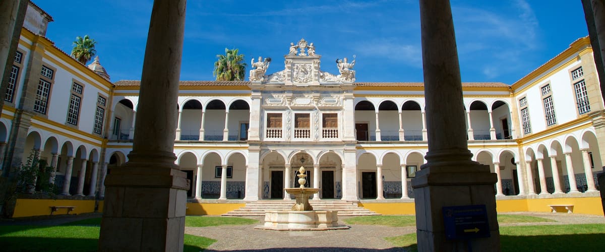 University of Evora showing a fountain and heritage elements