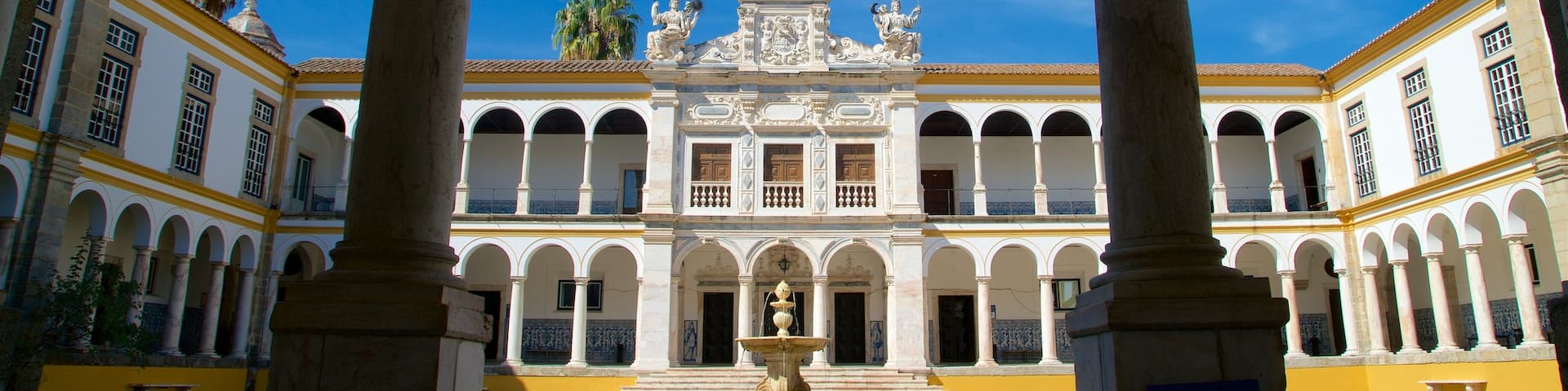 University of Evora which includes heritage elements and a fountain