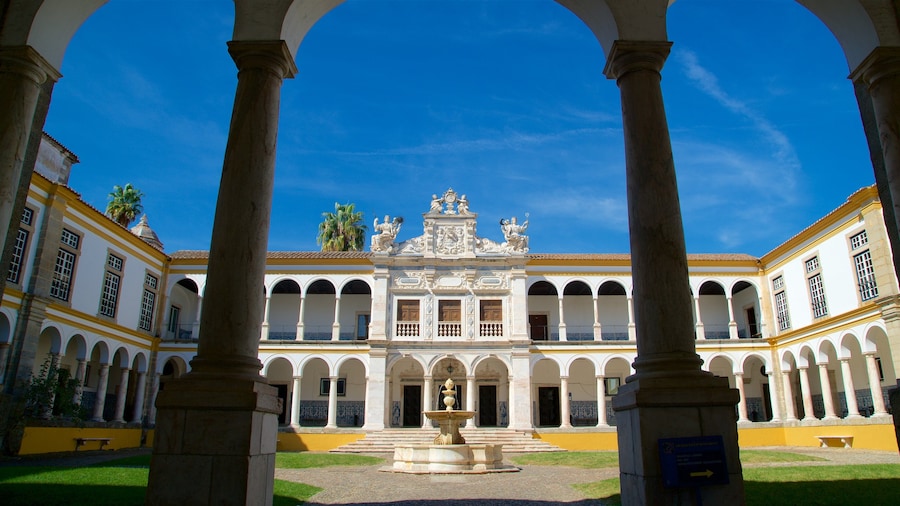 University of Evora which includes heritage elements and a fountain