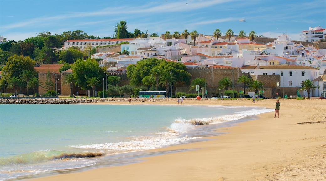 Meia Praia Beach which includes a beach, general coastal views and a coastal town