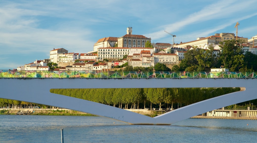 Pedro and Ines Footbridge featuring a city, a river or creek and a bridge