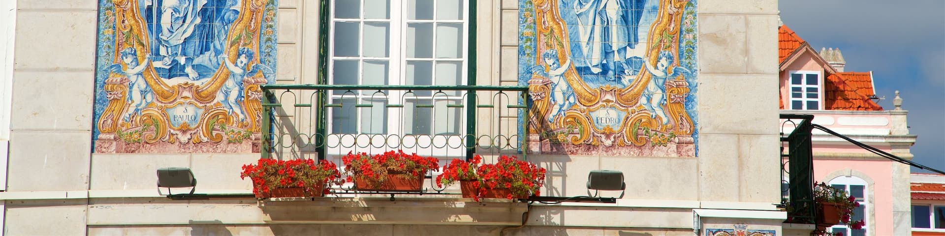 Cascais som inkluderar blommor och konst