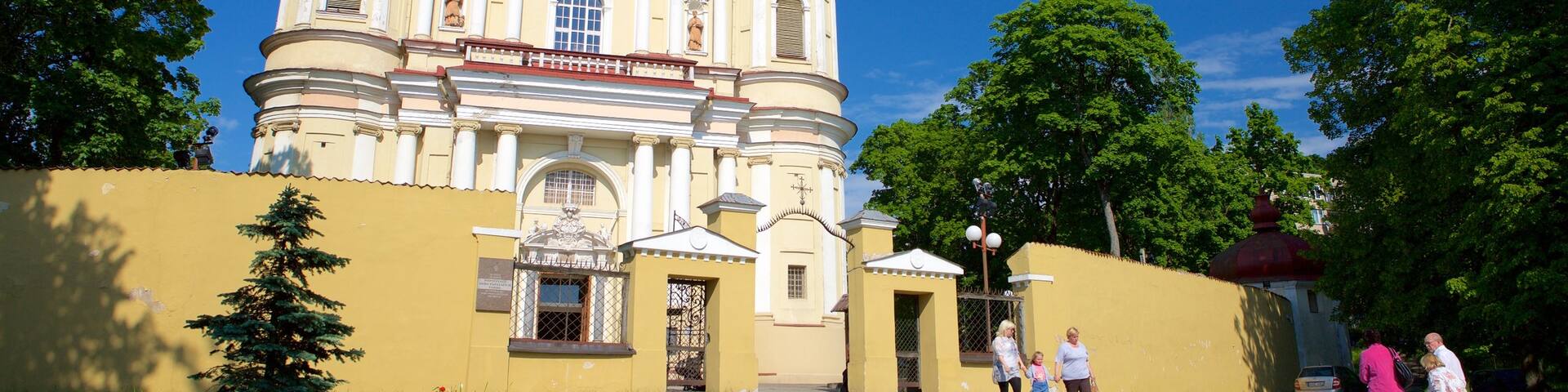 St. Peter and St. Paul\'s Church featuring a church or cathedral and heritage architecture as well as a small group of people