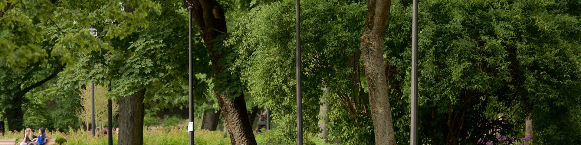 Vilnius which includes a park as well as a small group of people