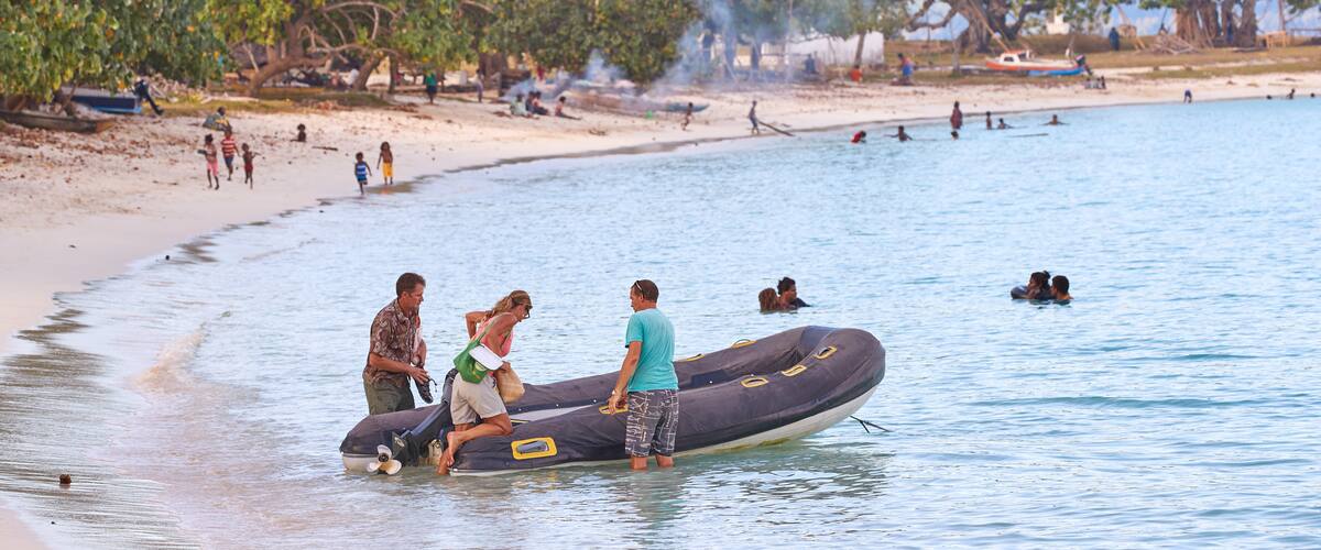 Port Olry showing boating, general coastal views and a sandy beach