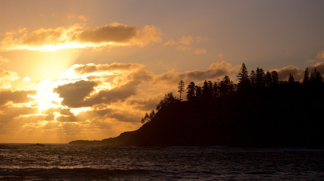 Norfolk Island showing general coastal views and a sunset