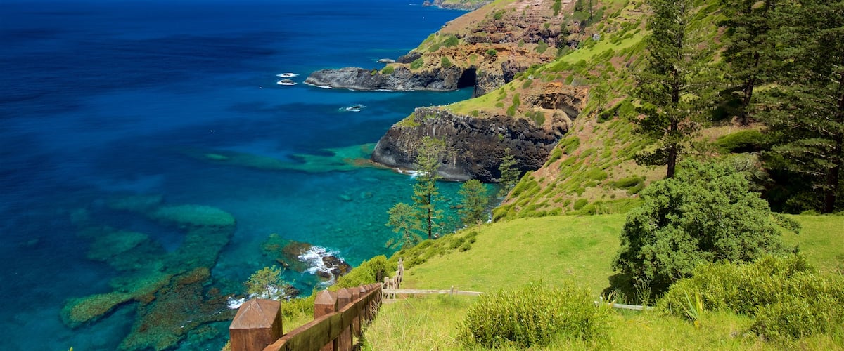 Norfolk Island National Park featuring rocky coastline and general coastal views