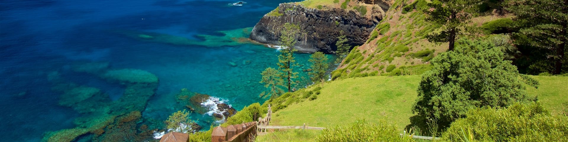 Norfolk Island National Park mit einem allgemeine Küstenansicht und schroffe Küste