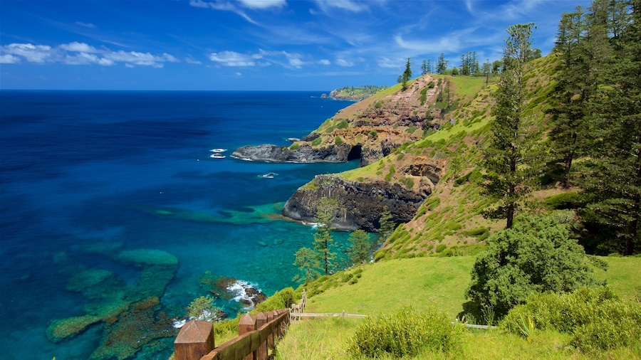 Norfolk Island National Park som omfatter udsigt over kystområde og klippekystlinje