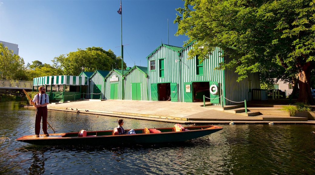 Punting on the Avon showing a river or creek and kayaking or canoeing as well as an individual male