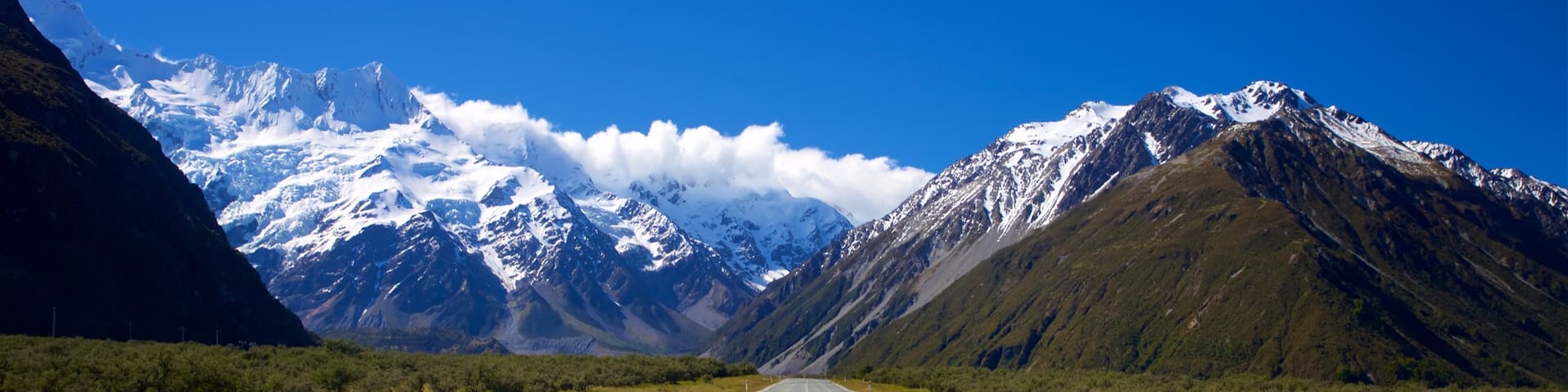 Mount Cook National Park mit einem Landschaften, Schnee und Berge