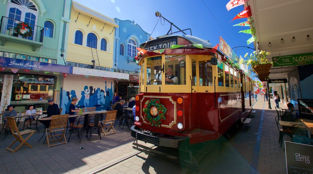 New Regent Street showing flowers, railway items and outdoor eating