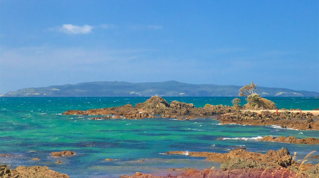 Waikato showing rocky coastline and general coastal views