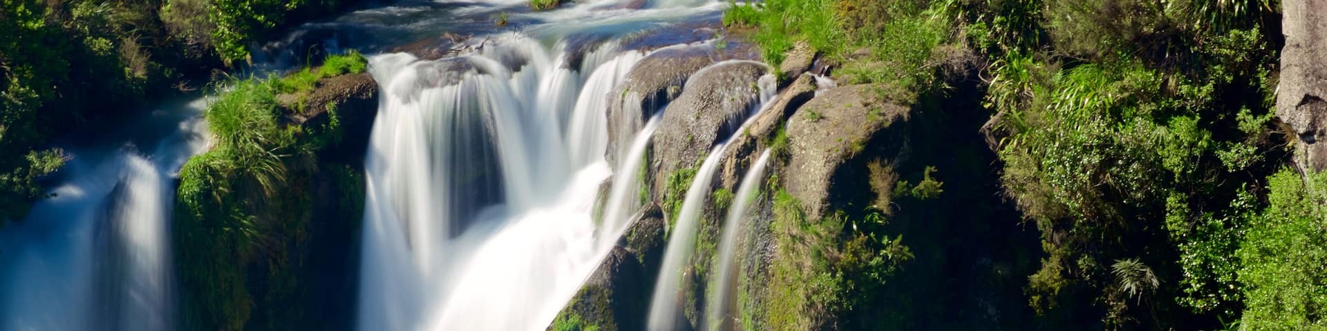 Waipunga Falls featuring a waterfall and a river or creek