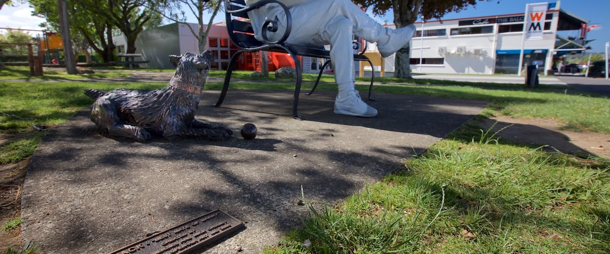 Katikati showing a statue or sculpture, a park and outdoor art