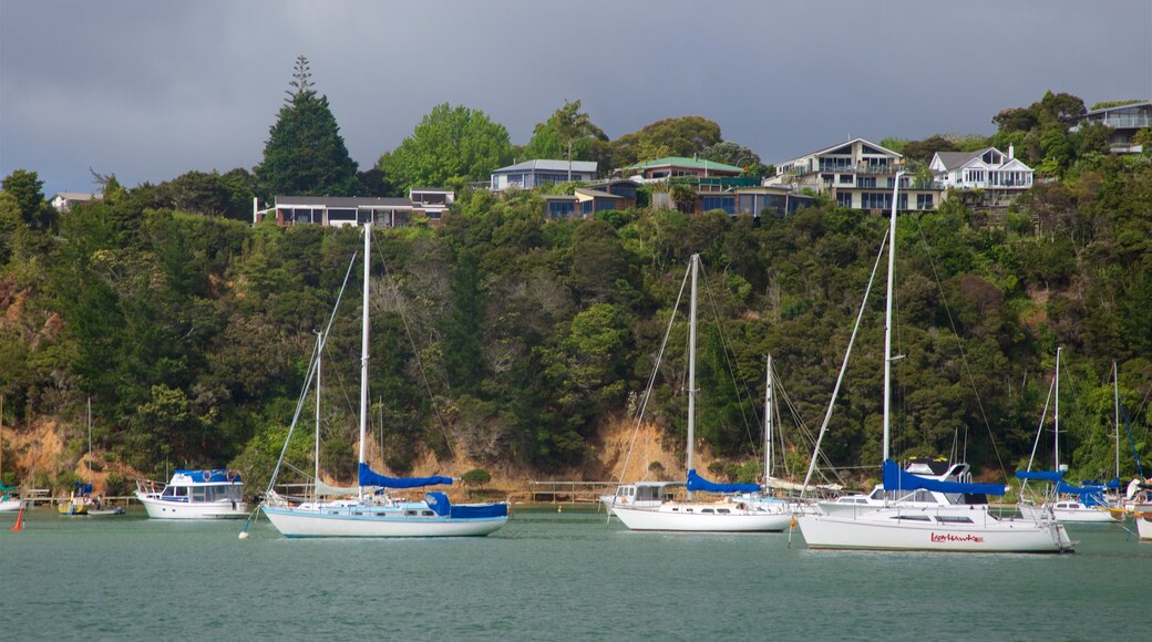 Okiato featuring a small town or village and a bay or harbor