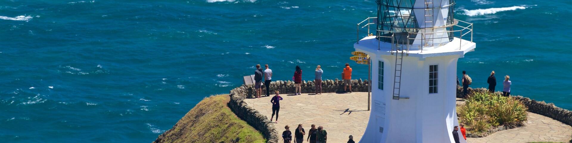 Cape Reinga Lighthouse showing views, general coastal views and a lighthouse