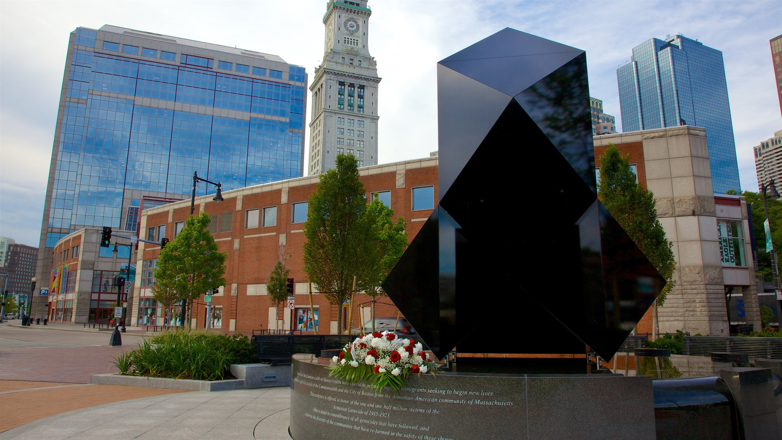 HarborWalk featuring a city, flowers and outdoor art