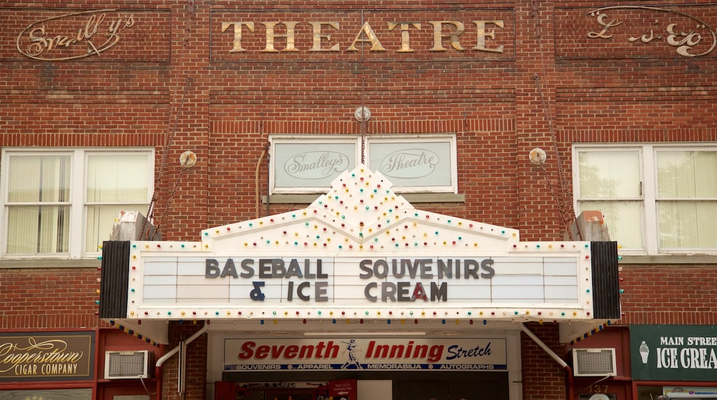 Cooperstown which includes signage