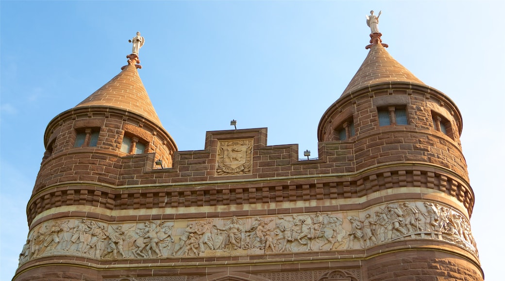 Bushnell Park que incluye elementos patrimoniales